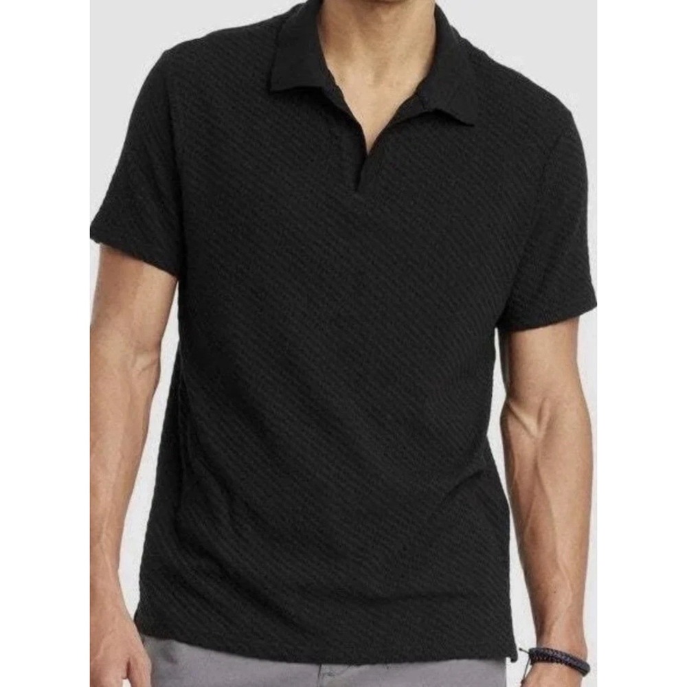Goodfellow & Co Polo Shirt Mens XXL Black Textured Knit Short Sleeve Casual NWT